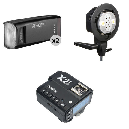 Godox AD200Pro Kit Doble Flash con Soporte y Disparador X2 para Canon 5600K
