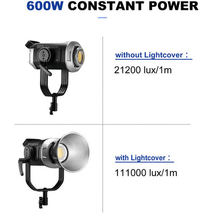 GVM SD600D Monoluz LED Bicolor 130000 Lux 2700-7500K con Reflector y Bolsa