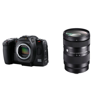 Blackmagic Design Cinema Camera 6K con sensor HDR y lente Sigma 28-70mm f2.8