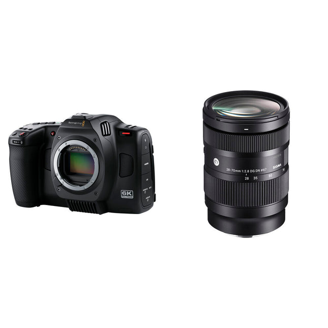 Blackmagic Design Cinema Camera 6K con sensor HDR y lente Sigma 28-70mm f2.8