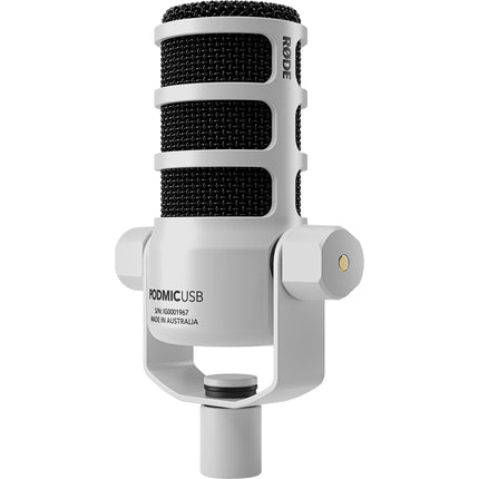 RODE PodMic USB y XLR Micrófono Dinámico para Podcast Blanco con Filtro Antipop
