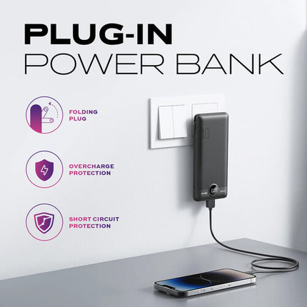Statik Powerbank 6 en 1 10000mAh Negro Cargador Incorporado y 5 Puertos