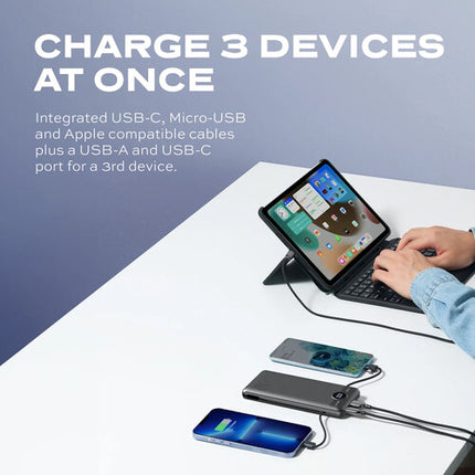 Statik Powerbank 6 en 1 10000mAh Negro Cargador Incorporado y 5 Puertos