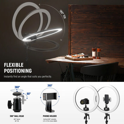 Neewer SRP18C Anillo de Luz LED RGB 18 Pulgadas 925 Lux 2500-10000K Kit Completo