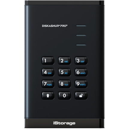 Istorage 4TB diskAshur PRO3 Disco Duro Portátil Encriptado USB 3.2 Gen1 con Teclado Retroiluminado y Resistencia IP56