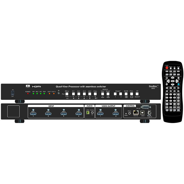 GeoBox S902 Procesador de Video 4 HDMI 2 Salidas 4K 16 Transiciones
