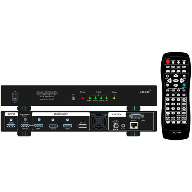 GeoBox UD101 Lite UHD 4K Warping Box con Multivisor y 3 HDMI 1 DisplayPort