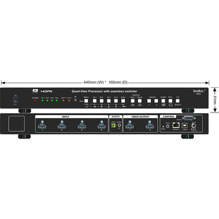 GeoBox S902 Procesador de Video 4 HDMI 2 Salidas 4K 16 Transiciones