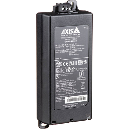 Axis Communications Midspan AC DC 30W Puerto Único 56 VDC 1000 Mb/s