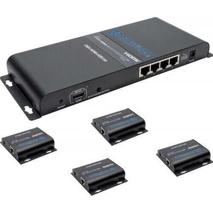 Ocean Matrix Extensor y Divisor HDMI 1x4 HDBaseT 1080p 394 pies incluye cables IR y fuentes de poder