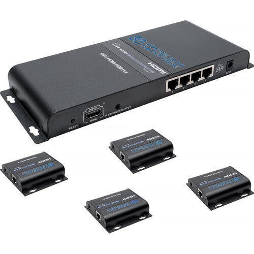 Ocean Matrix Extensor y Divisor HDMI 1x4 HDBaseT 1080p 394 pies incluye cables IR y fuentes de poder