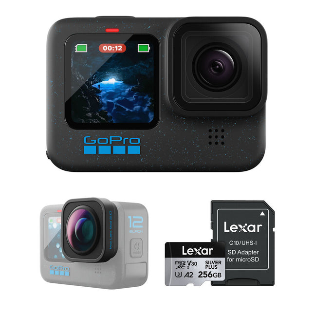 GoPro HERO12 Black Cámara de Acción con Max Lens Mod 2.0 y 177° FOV