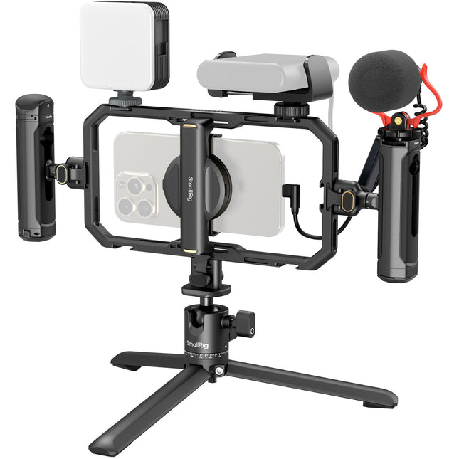 SmallRig Kit de Video Quick Pro para Smartphones 2.5-3.5" con Luz Bi-color y Micrófono