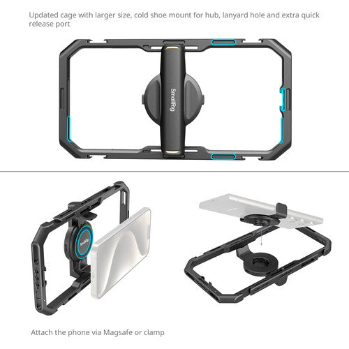 SmallRig Kit de Video Quick Pro para Smartphones 2.5-3.5" con Luz Bi-color y Micrófono
