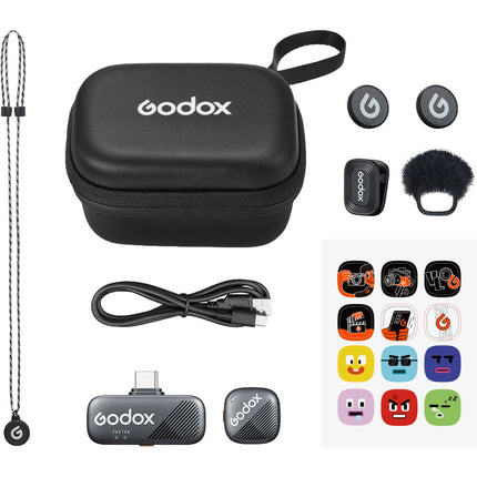 Godox Cube-S Sistema de Micrófono Inalámbrico para Móviles con USB-C 984' Alcance 10H Batería