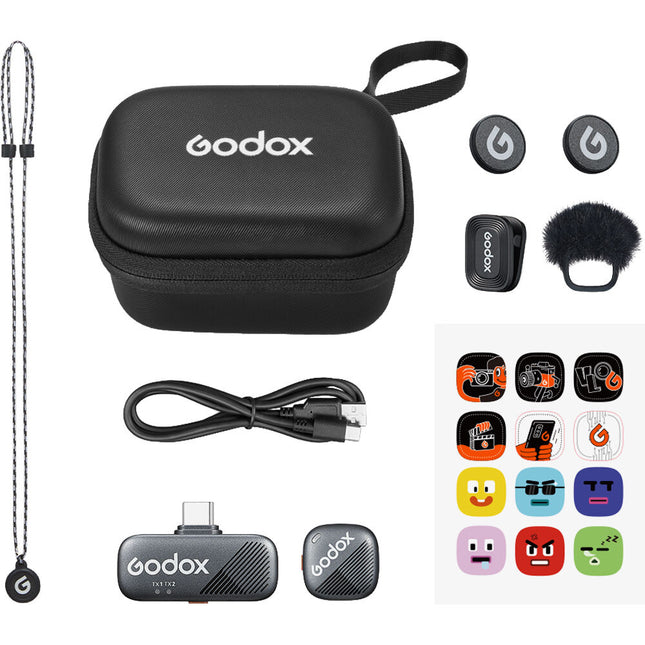 Godox Cube-S Sistema de Micrófono Inalámbrico para Móviles con USB-C 984' Alcance 10H Batería
