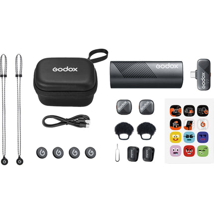 Godox Cube-S Sistema de Micrófono Inalámbrico Dual USB-C 10 Horas Batería