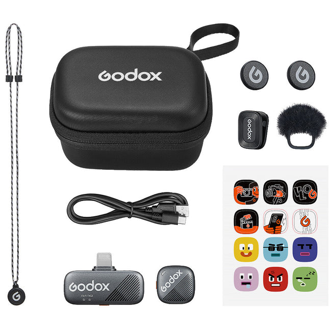 Godox Cube-S Sistema de Micrófono Inalámbrico con Conector Lightning 10h Batería 300 m Alcance