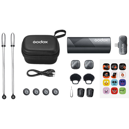 Godox Cube-S Sistema de Micrófono Inalámbrico Doble con Lightning 984' Alcance 10 Horas Batería