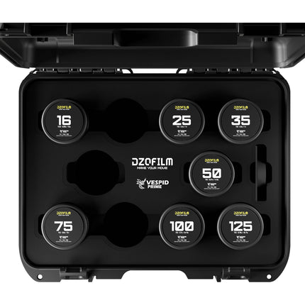 DZOFilm VESPID Prime Kit de 7 lentes cine 16 125mm con estuche rígido