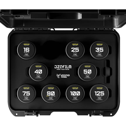 DZOFilm VESPID Prime kit 9 lentes 16 125mm PL y EF con estuche rígido y herramientas