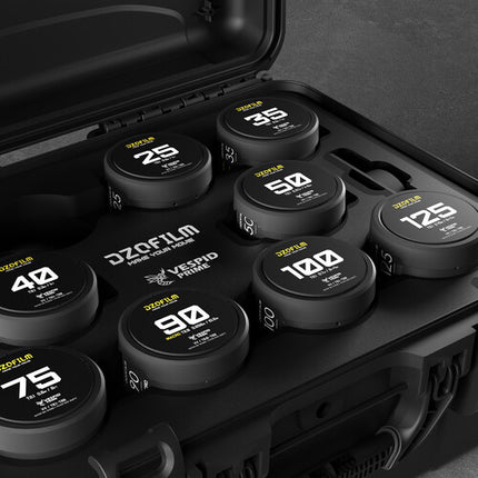 DZOFilm VESPID Prime kit 9 lentes 16 125mm PL y EF con estuche rígido y herramientas