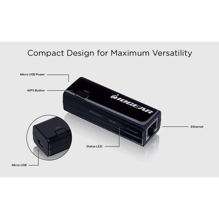 IOGEAR Ethernet-2-WiFi Adaptador Inalámbrico Universal 300 Mbps USB