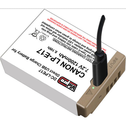 Vidpro LP-E17 Batería 7.4V 1200mAh con Carga USB-C para Cámaras Canon