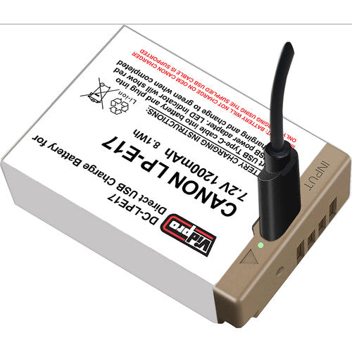 Vidpro LP-E17 Batería 7.4V 1200mAh con Carga USB-C para Cámaras Canon