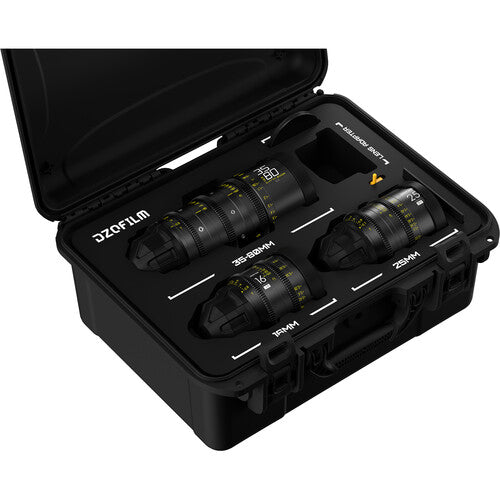 DZOFilm Y24 Kit de lentes cine Catta Ace 35-80mm T2.9 VESPID 16mm T2.8 25mm T2.1 PL ARRI