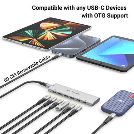 EZQuest USB-C Slim Hub Adaptador 6 en 1 USB 3.2 Gen 2 80W 4K 60Hz