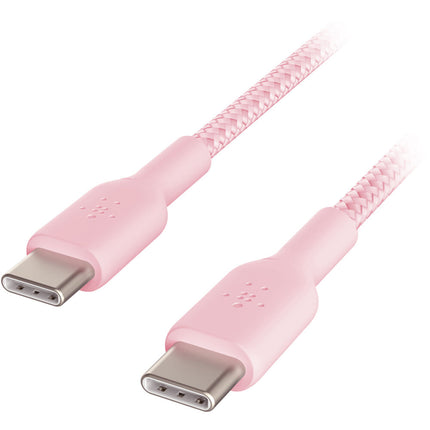 Belkin BoostCharge Cable USB-C trenzado 60W 1m Rosa resistente