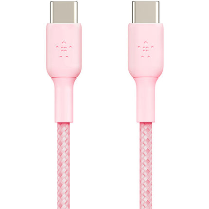 Belkin BoostCharge Cable USB-C trenzado 60W 1m Rosa resistente