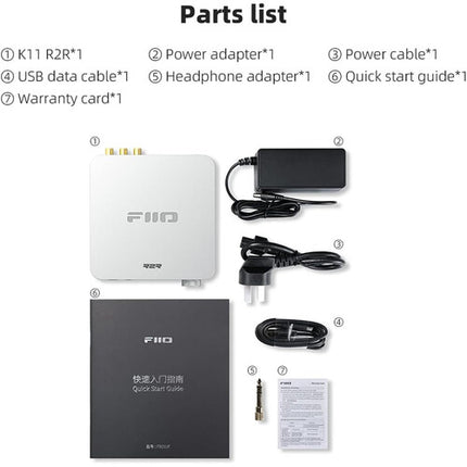 FiiO K11 R2R DAC y amplificador de auriculares sobremesa 384 kHz 1300mW balanceado plata