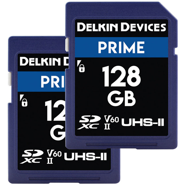 Delkin Devices 128GB PRIME UHS-II Tarjeta SDXC 280MBs 2-Pack con Estuche