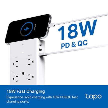TP-Link Tapo P306 Extensor de Enchufes Inteligente Wi-Fi 9 en 1 con 3 USB y Luz Nocturna