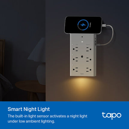 TP-Link Tapo P306 Extensor de Enchufes Inteligente Wi-Fi 9 en 1 con 3 USB y Luz Nocturna