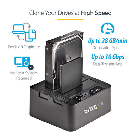 StarTech Duplicador SATA 3.5 2.5 Dual-Bay USB-C 28GB/min