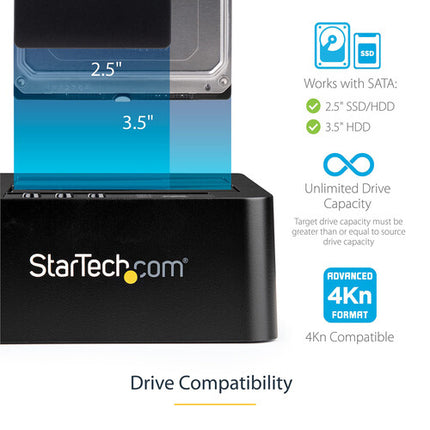 StarTech Duplicador SATA 3.5 2.5 Dual-Bay USB-C 28GB/min