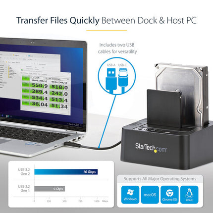 StarTech Duplicador SATA 3.5 2.5 Dual-Bay USB-C 28GB/min
