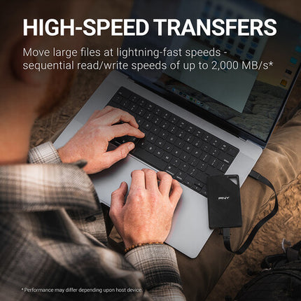 PNY 2TB RP60 SSD portátil USB-C 3.2 Gen 2x2 2000 MB/s lectura 1800 MB/s escritura
