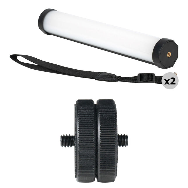 Nanlite PavoTube II 6C Tubo LED RGB 10" Kit 2 Luces Acoplables 183 Lux 2700-7500K