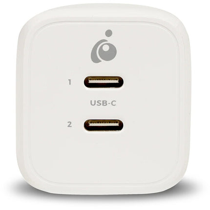 IOGEAR GearPower Cargador USB-C Dual 65W Compacto con 2 Puertos