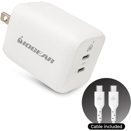IOGEAR GearPower Cargador USB-C Dual 65W Compacto con 2 Puertos