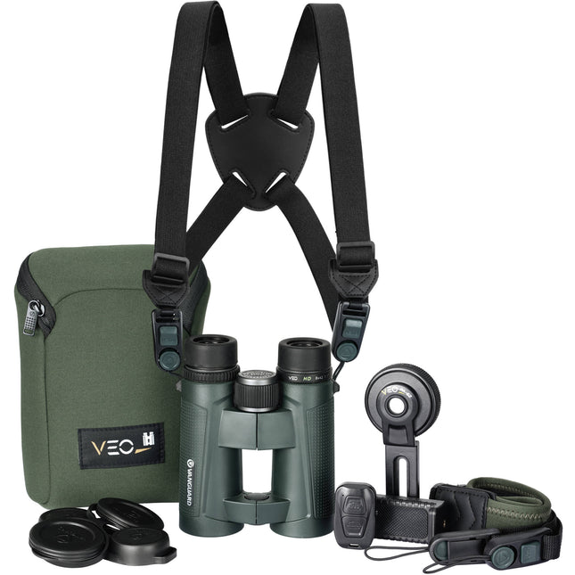 Vanguard 8x42 VEO HD Prismáticos con Enfoque Próximo y Arnés Chest Harness