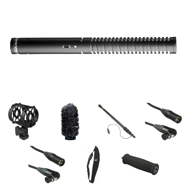 RODE NTG1 Micrófono Shotgun Kit Grabación con Boompole de Aluminio y Paraviento Deluxe