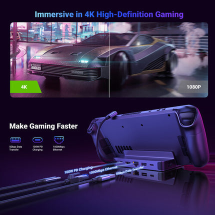 UGREEN Docking Station USB-C para Steam Deck con HDMI 4K 60Hz y Ethernet Gigabit