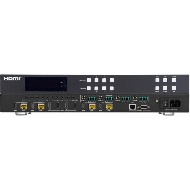 KanexPro 4x4 Matriz HDMI 4K60 con Audio De-Embedding y Alcance 492'