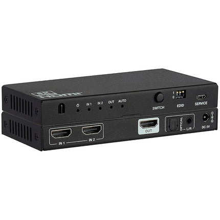 KanexPro 2x1 HDMI Switcher con De-Embedding de Audio 8K60 UHD 40 Gb/s