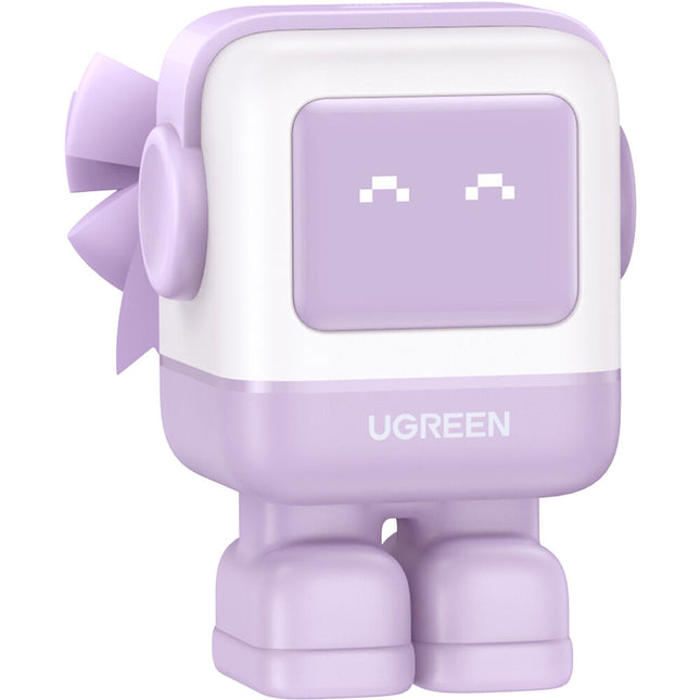UGREEN Uno cargador USB-C 30W diseño robot púrpura con pantalla LED